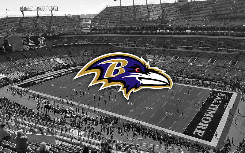 Baltimore Ravens, MT Bank Stadium, American football team, Baltimore Ravens  logo, HD wallpaper