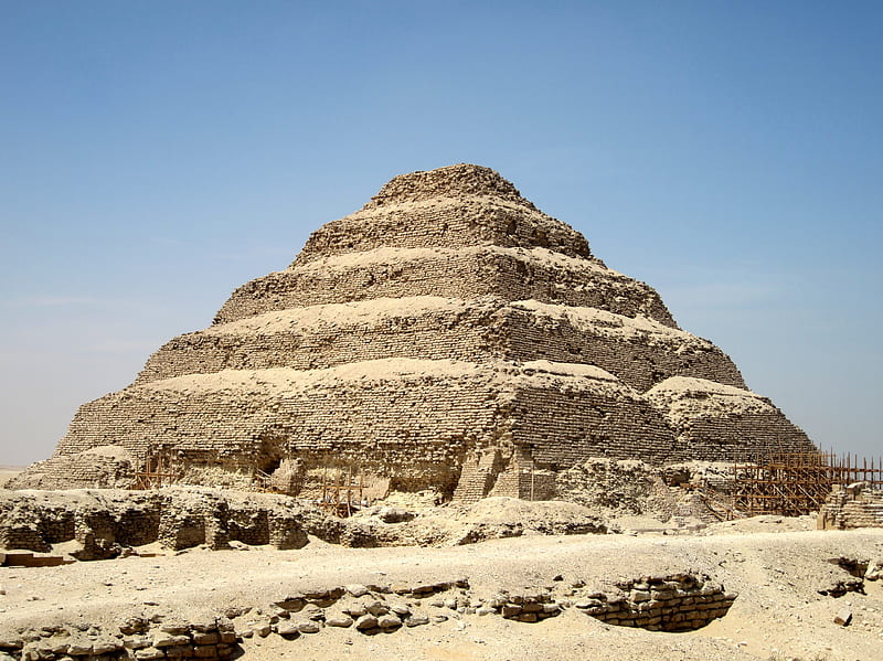 Pyramid Of Djoser, architecture, ancient, burial ground, Sakkara, Saqqara, Pyramid, Memphis, Ruins, Egypt, necropolis, Egyptian, Saccara, landscape, HD wallpaper