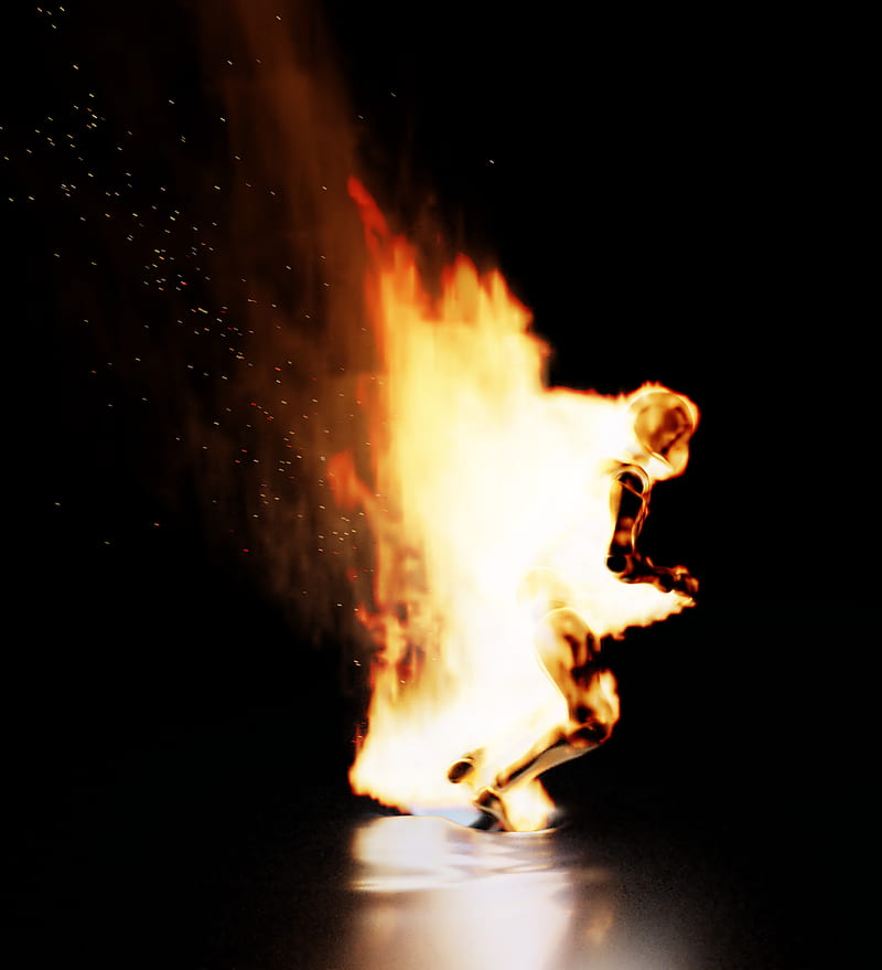 Flame-On 2, fire, fireman, flame, flame on, flames, man, torch, HD phone wallpaper