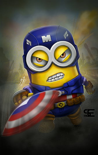 Captain America x Minion, HD phone wallpaper
