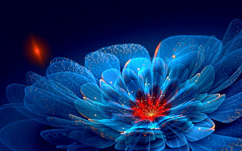 NEON FLOWER, flower petals, art, neon, blue, sparkles, HD wallpaper NEON FLOWER, flower petals, art, neon, blue, sparkles, HD wallpaper