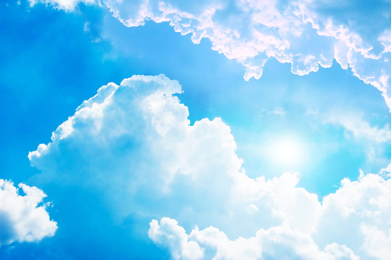 white and blue cloud formation, HD wallpaper