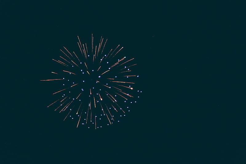 salute, fireworks, sparks, glow, night, HD wallpaper