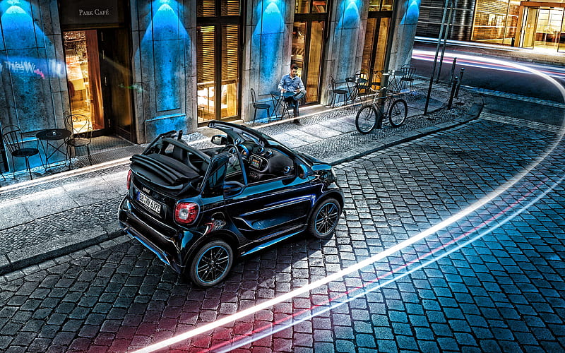 Smart EQ ForTwo, Edition Nightsky Cabrio, 2020, rear view, exterior, Smart convertible, electric cars, Smart, HD wallpaper