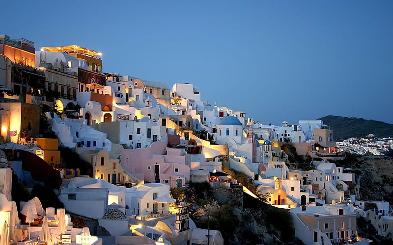 white houses-Greece Travel graphy, HD wallpaper