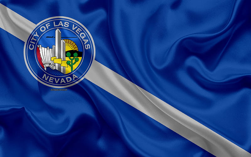 Flag of Las Vegas silk texture, American city, blue silk flag, Las Vegas flag, Nevada, USA, art, United States of America, Las Vegas, HD wallpaper
