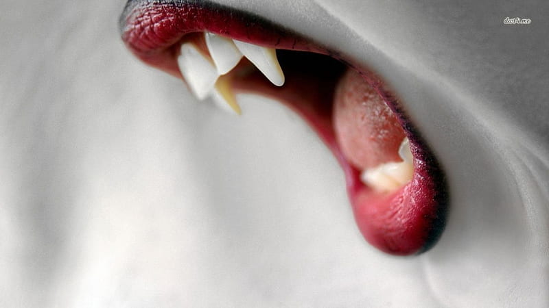 Vampire, Teeth, mouth, lips, HD wallpaper