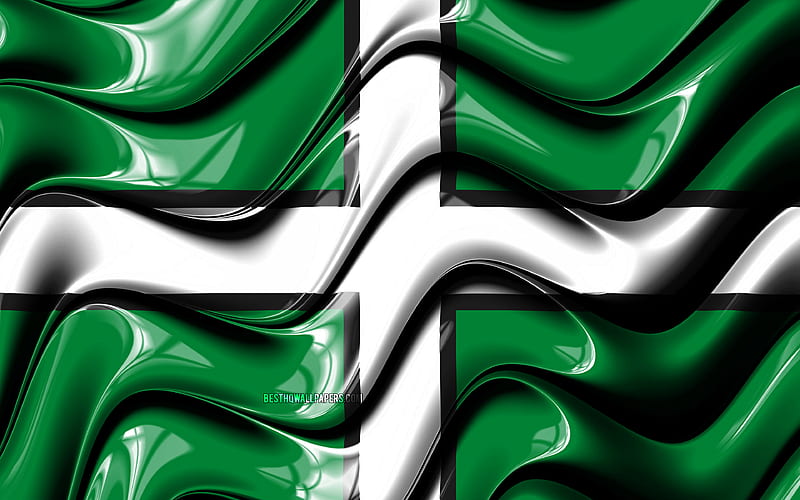 Devon flag Counties of England, administrative districts, Flag of Devon, 3D art, Devon, english counties, Devon 3D flag, England, United Kingdom, Europe, HD wallpaper