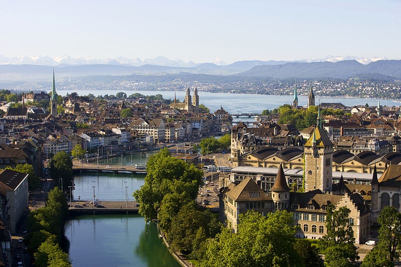 Cities, City, Building, Lake, Switzerland, River, Zurich, HD wallpaper