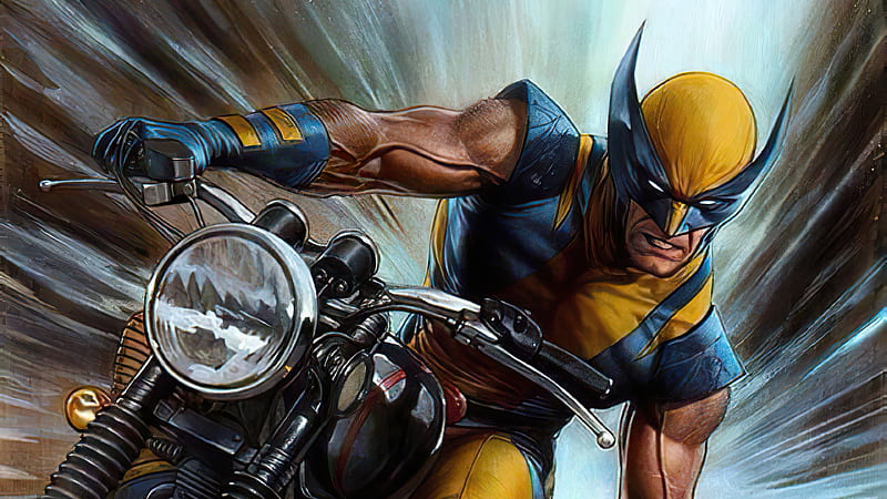 Wolverine On Bike, wolverine, superheroes, artwork, art, HD wallpaper
