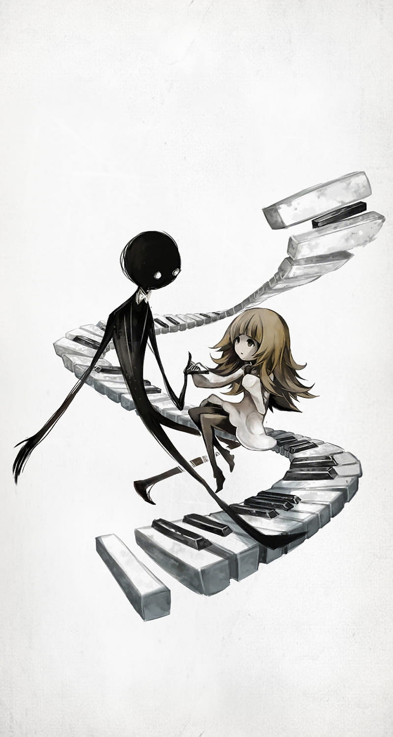 Deemo, Music game, anime, anime girls, simple background, white background,  HD phone wallpaper | Peakpx