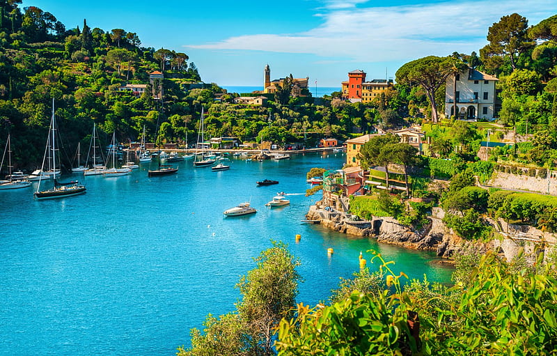 sea, home, yachts, Italy, Portofino, Liguria for , section город, HD wallpaper