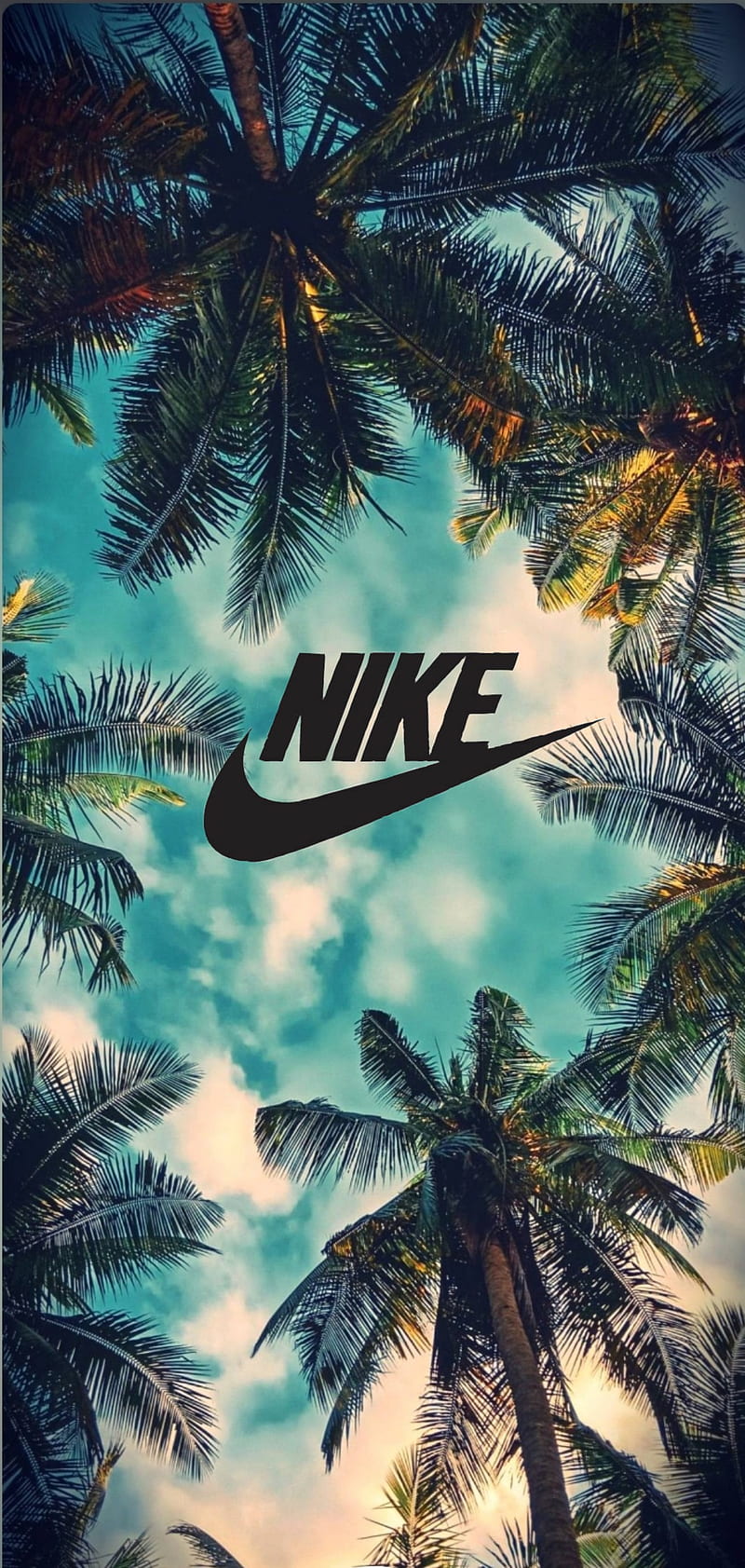 Nike logo whit palms, hipster, palm, HD phone wallpaper