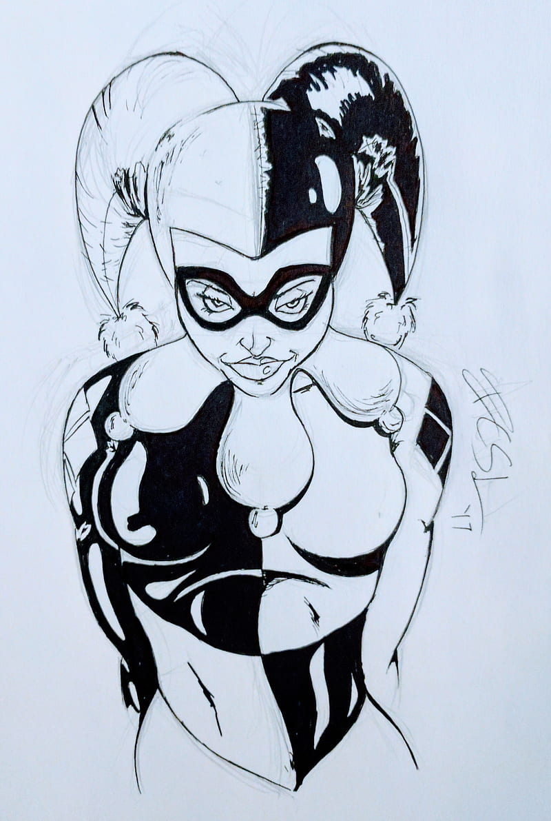 Drawing of Harley Quinn (sketchbook) | Kate Jacobs
