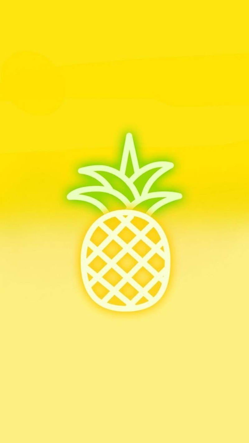 Pablo On Fondos Pineapple Simple Iphone Neon Pineapple Yellow Hd Phone Wallpaper Peakpx