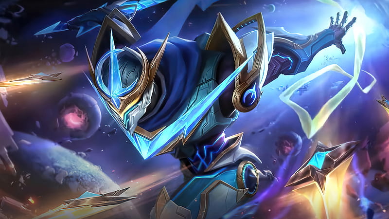 Gusion Cosmic, best game mobil, game, gusion, hero, mobile legends, new skin, reveld, HD wallpaper