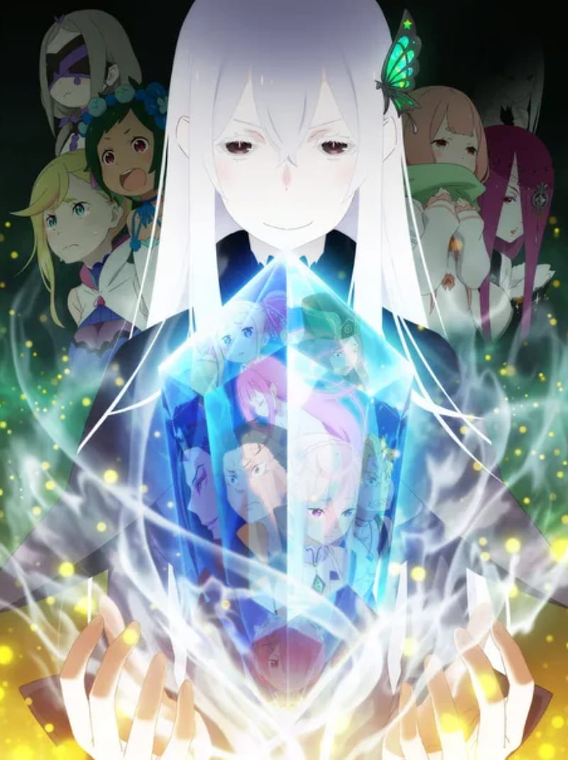 Re zero Two poster, anime, echidna, emilia, iphone 11, ram, re zero, rem, subaru, HD phone wallpaper
