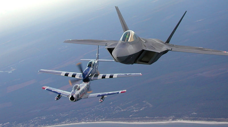 3 generations of fighter planes, flight, generations, military, fighters, planes, sea, HD wallpaper