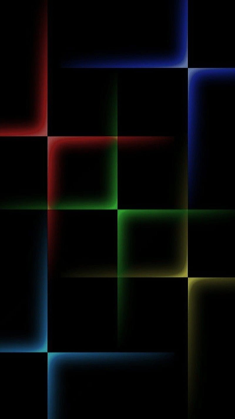 Squares, black, blue, dark, green, red, yellow, HD phone wallpaper | Peakpx