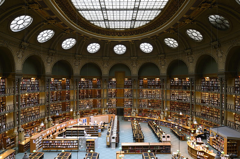 Library, architecture, book, building, HD wallpaper