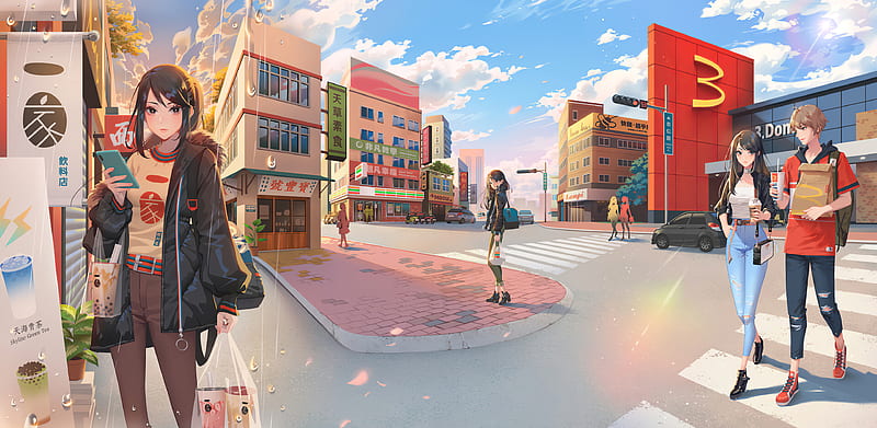City Covers Anime , anime-girl, anime, artist, artwork, digital-art, artstation, HD wallpaper