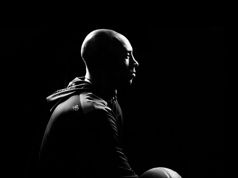 Kobe, Bryant, Nba, Sports, Basketball, Dark, One Person, Black • For You, Black and White Sports, HD wallpaper