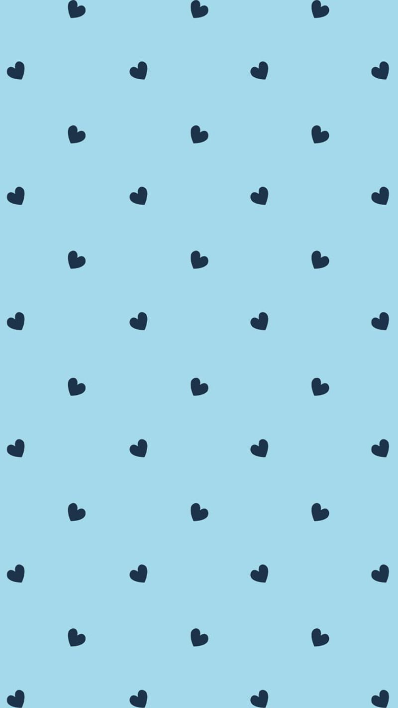 polka dot hearts, blue, cute, girly, corazones, love, polka dot, HD phone wallpaper