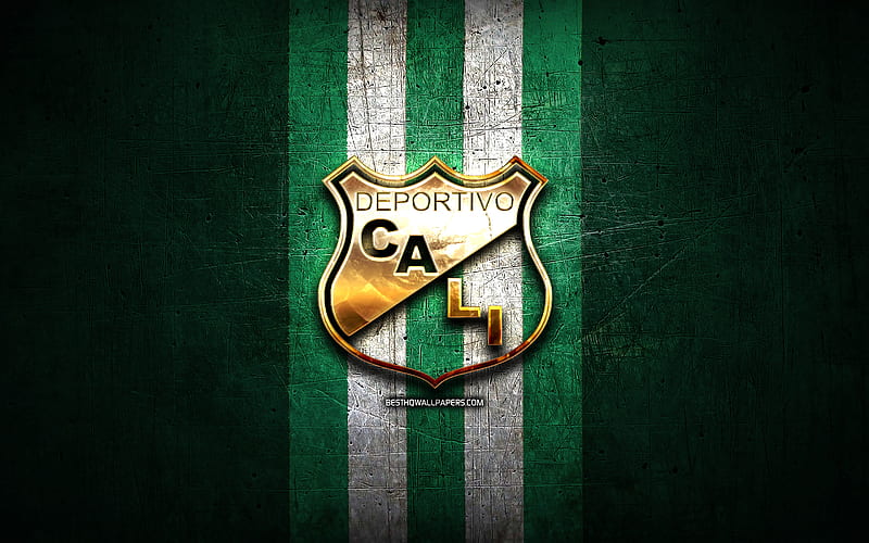 Deportivo cali fc, logo dorado, categoria primera a, de metal verde,  fútbol, Fondo de pantalla HD | Peakpx