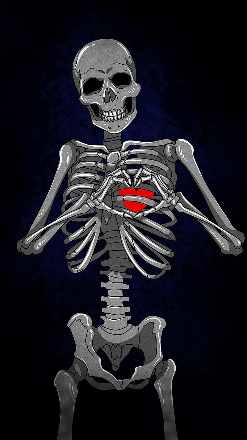 Heart skeleton, ankara, ask, iskelet, kalp, sevgi, HD phone wallpaper