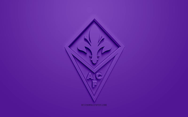 ACF Fiorentina, creative 3D logo, purple background, 3d emblem, Italian football club, Serie A, Florence, Italy, 3d art, football, stylish 3d logo, HD wallpaper