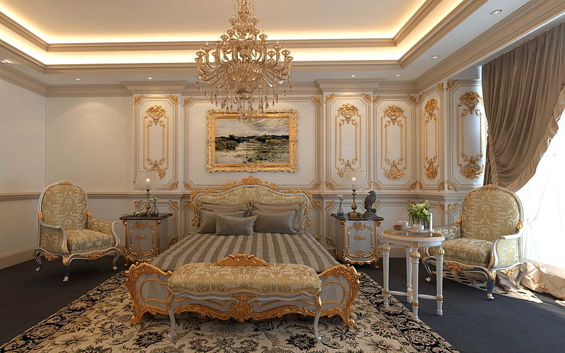 Bedroom, furniture, home, interior, HD wallpaper