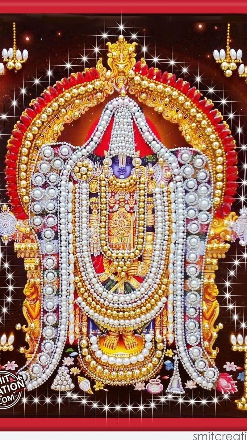 Tirupati Balaji Diamond Work, tirupati balaji, diamond work, lord, god,  venkateshwara, HD phone wallpaper | Peakpx