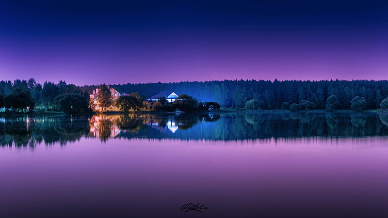 Beautiful Lake, lake, nature, graphy, purple, HD wallpaper