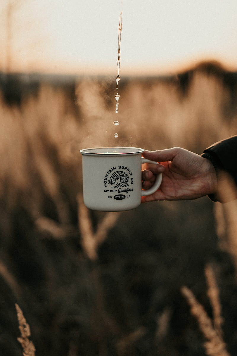 mug, hand, drops, steam, drink, HD phone wallpaper