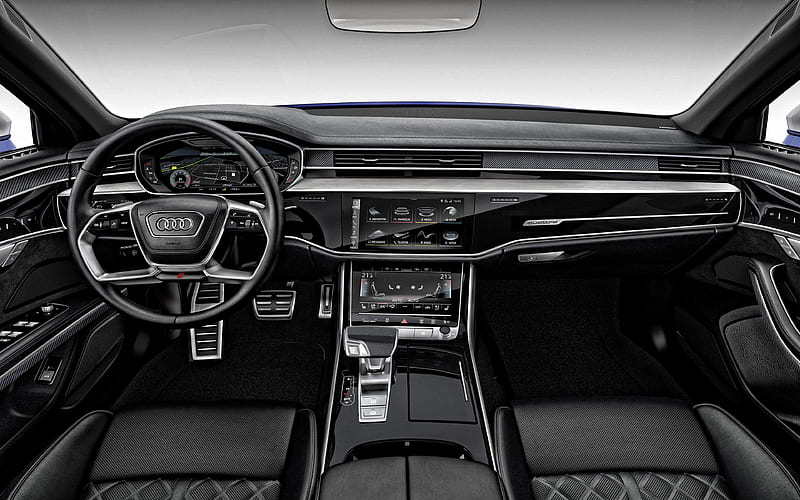 2020, Audi S8, interior, inside view, front panel, new S8 interior, german cars, Audi, HD wallpaper