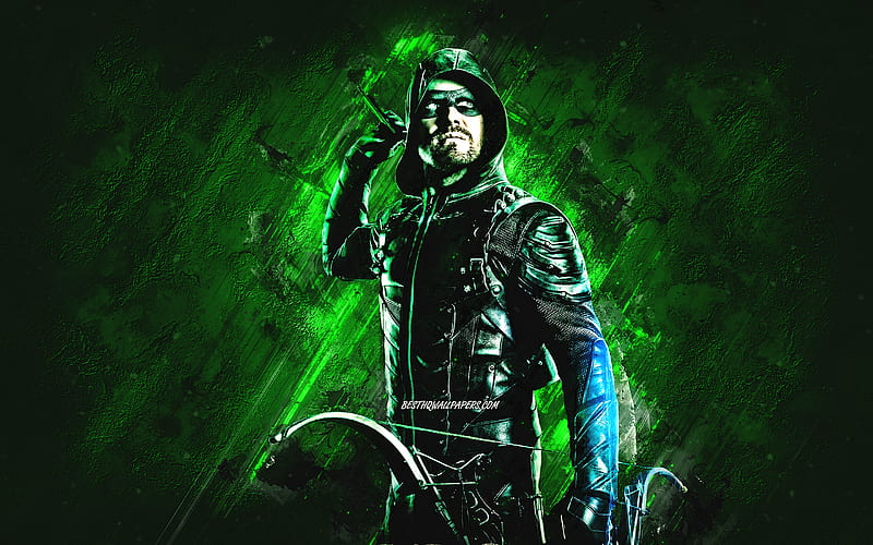 Green Arrow, superhero, Oliver Queen, green stone background, Green Arrow  character, HD wallpaper | Peakpx