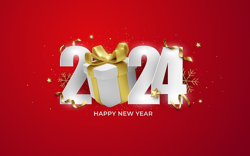 Merry Christmas Gifts 2024 Happy New Year Poster, HD wallpaper