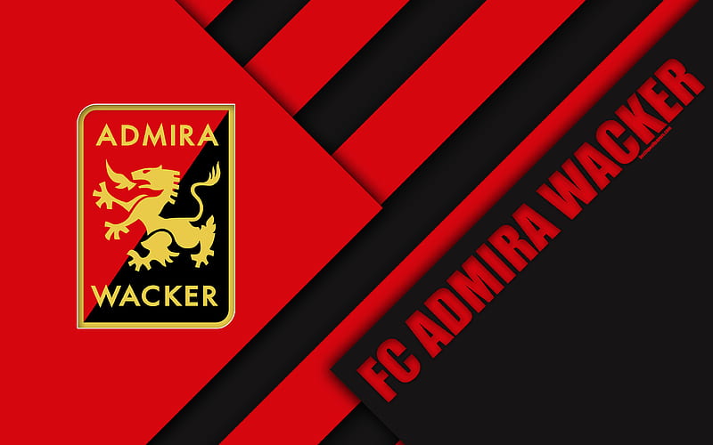 FC Admira Wacker, Austrian football club material design, black and red abstraction, Austrian Football Bundesliga, Mödling, Austria, football, HD wallpaper