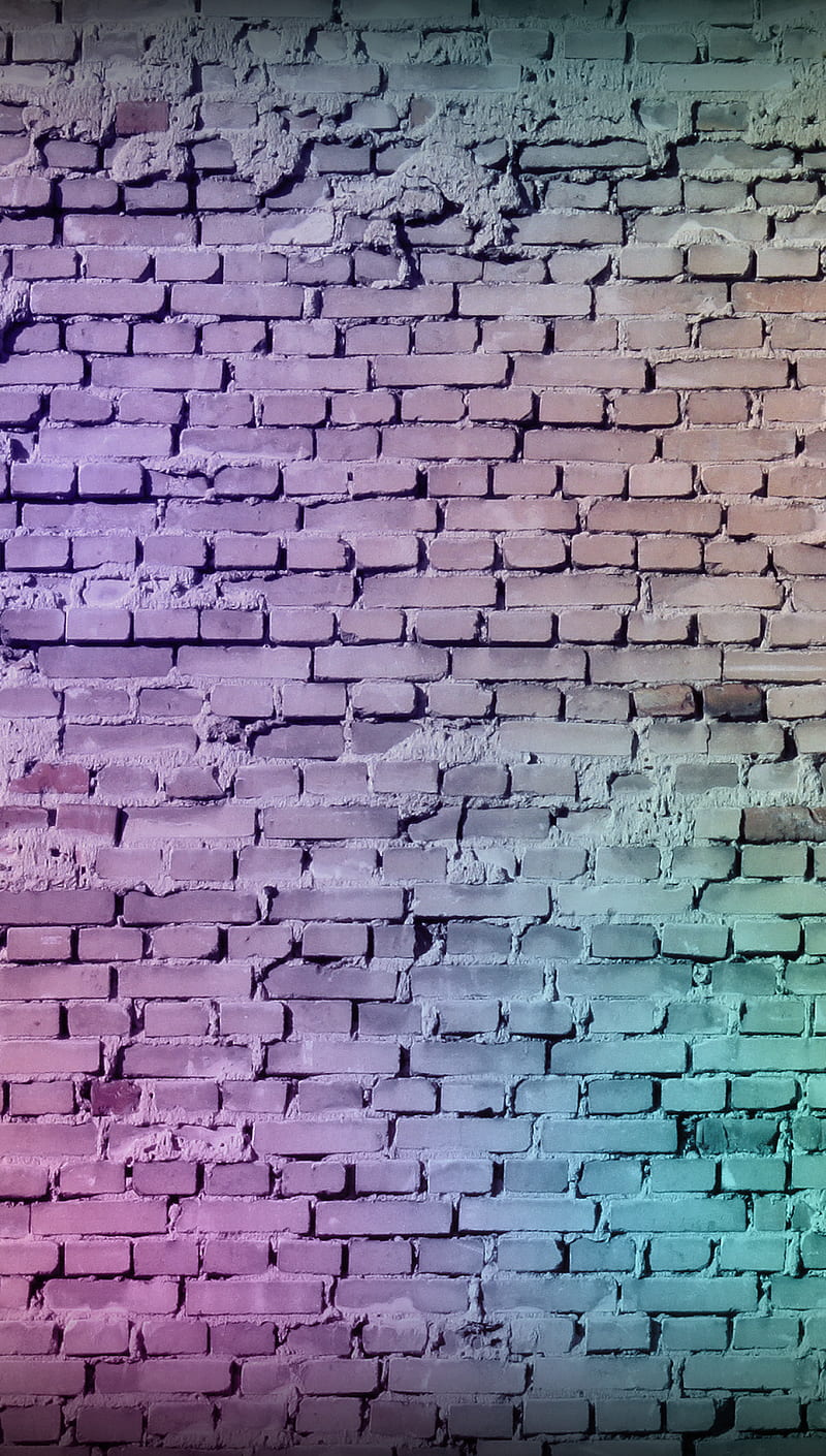 Brick Wall, colorful, HD phone wallpaper