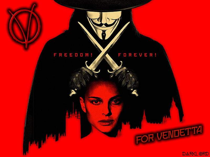 V for Vendetta, red, v, black, mask, fire works, HD wallpaper