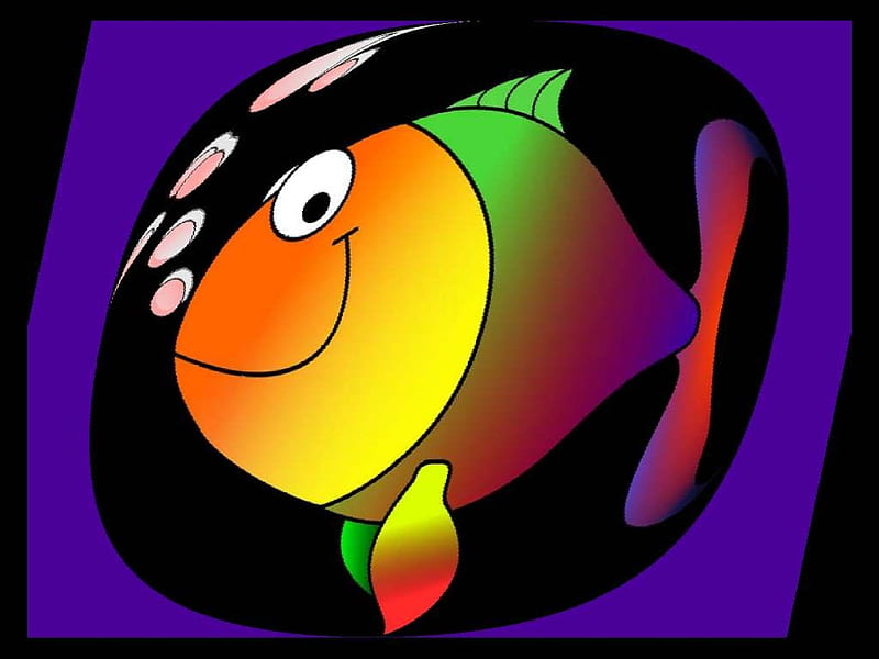 Brightly Colored Fish, Cute, Fish, Bright, Neon, Funny, Colors, HD wallpaper