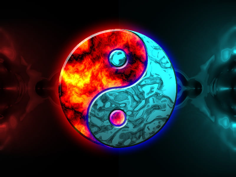 Download Agua-fogo - Cool Funny Yin Yang Symbol In Fire Usepad Gaming Mouse  PNG Image with No Background 