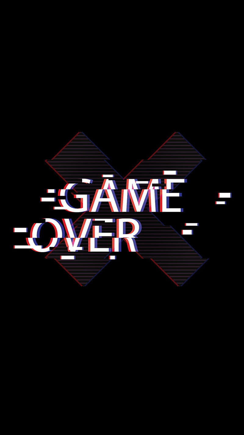 Game Over, black, blackbackgroud, case, hayatikdrgl, iphone, HD phone wallpaper
