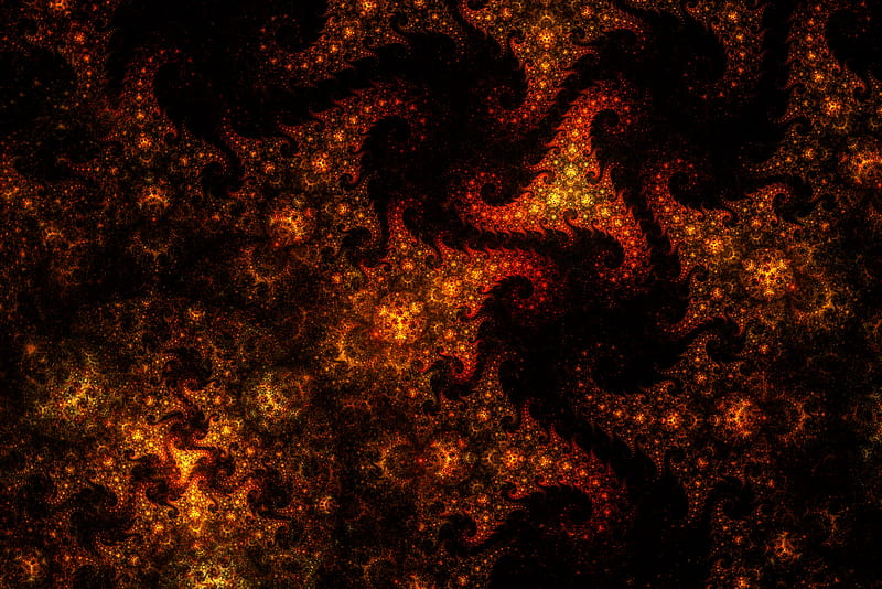 fractal, pattern, curls, tangled, abstraction, HD wallpaper