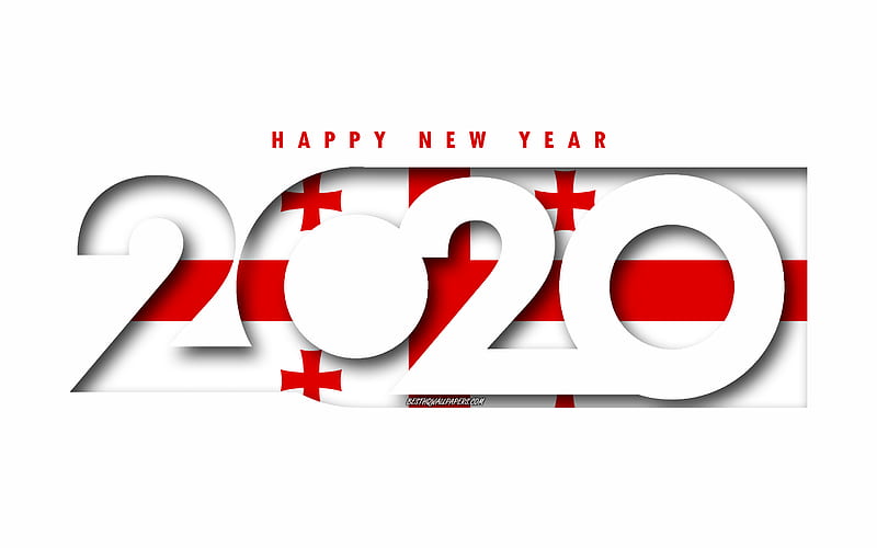 Georgia 2020, Flag of Georgia, white background, Happy New Year Georgia, 3d art, 2020 concepts, Georgia flag, 2020 New Year, 2020 Georgia flag, HD wallpaper