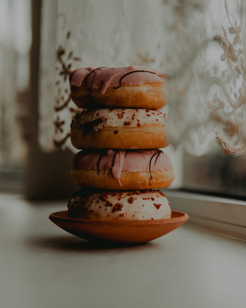 donuts, dessert, sweet, baking, HD phone wallpaper
