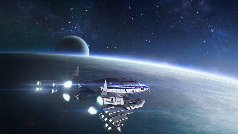 Normandy SR 3 And Background, Mass Effect 3 Normandy, HD wallpaper