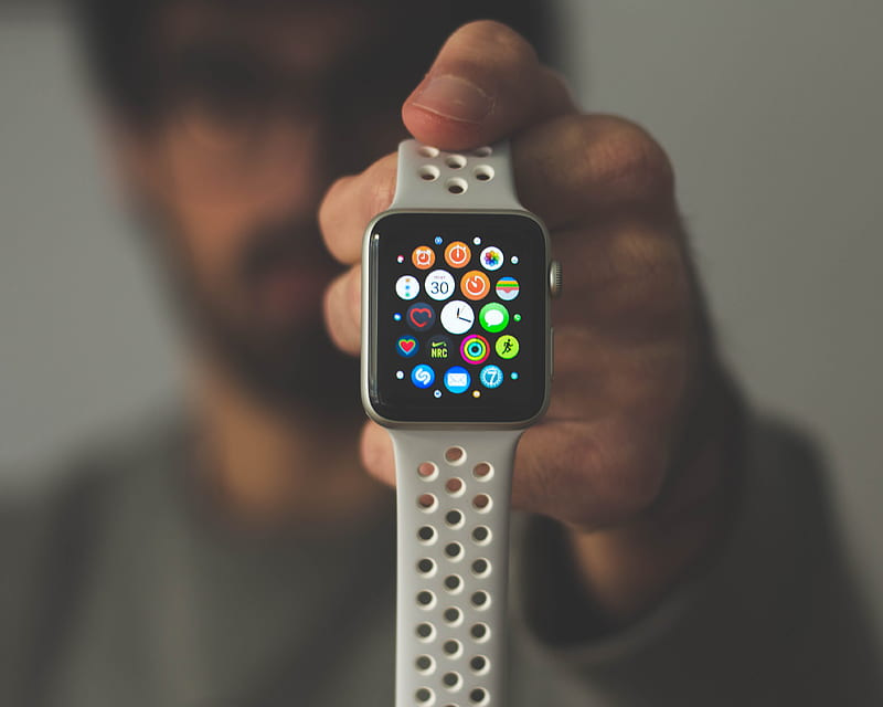 person holding silver aluminum case Apple Watch, HD wallpaper