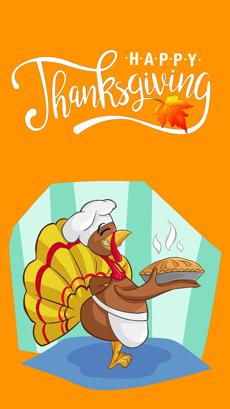 Happy Turkey Chef”, ColetteLrsn, Happy Thanksgiving, autumn, cartoon, chef  hat, HD phone wallpaper | Peakpx