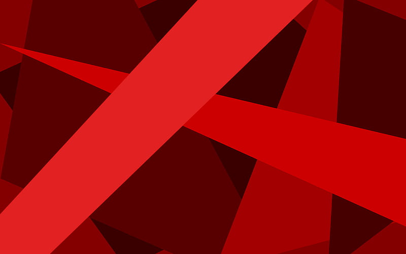 red lines, creative, material design, geometric shapes, red backgrounds, geometric art, background with lines, HD wallpaper